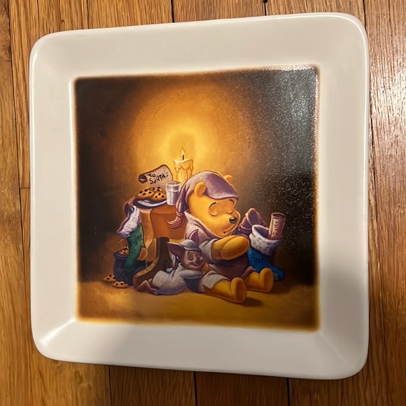 Disney Other - 1995 Disney China , Winnie the Pooh Plate, Cookies for Santa